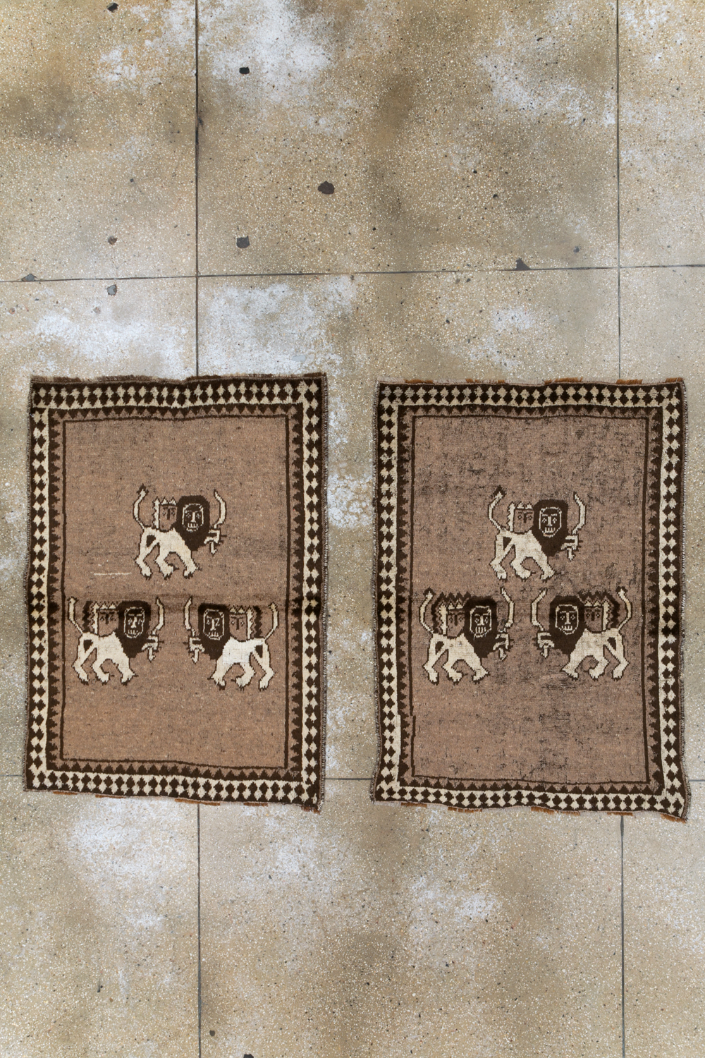 Vintage Persian Gabbeh Pictorial Rug (Pair: 2 of 2), No.13304 - Gsblank