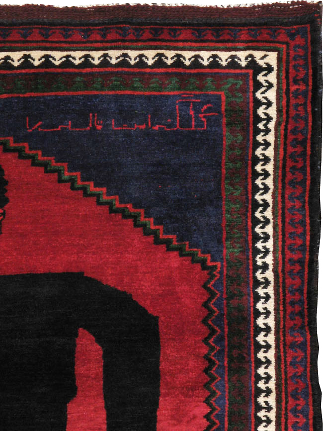 Vintage Shiraz Pictorial Rug, No.13322 - Gsblank