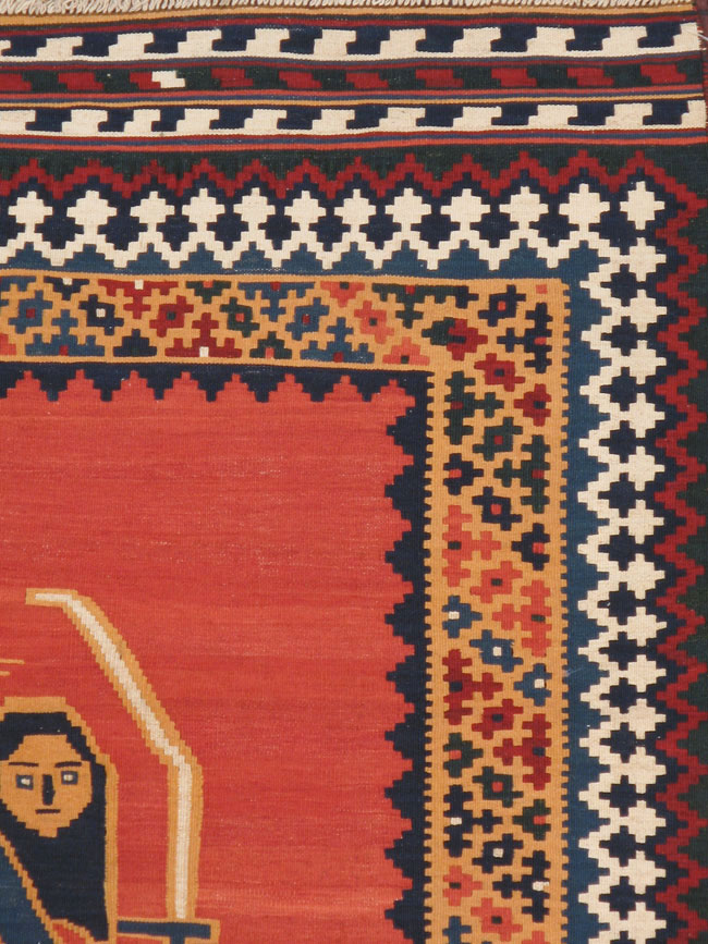 Vintage Persian Pictorial Kilim, No.13396 - Gsblank