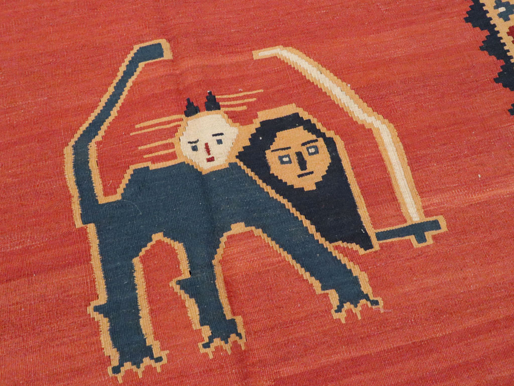 Vintage Persian Pictorial Kilim, No.13396 - Gsblank