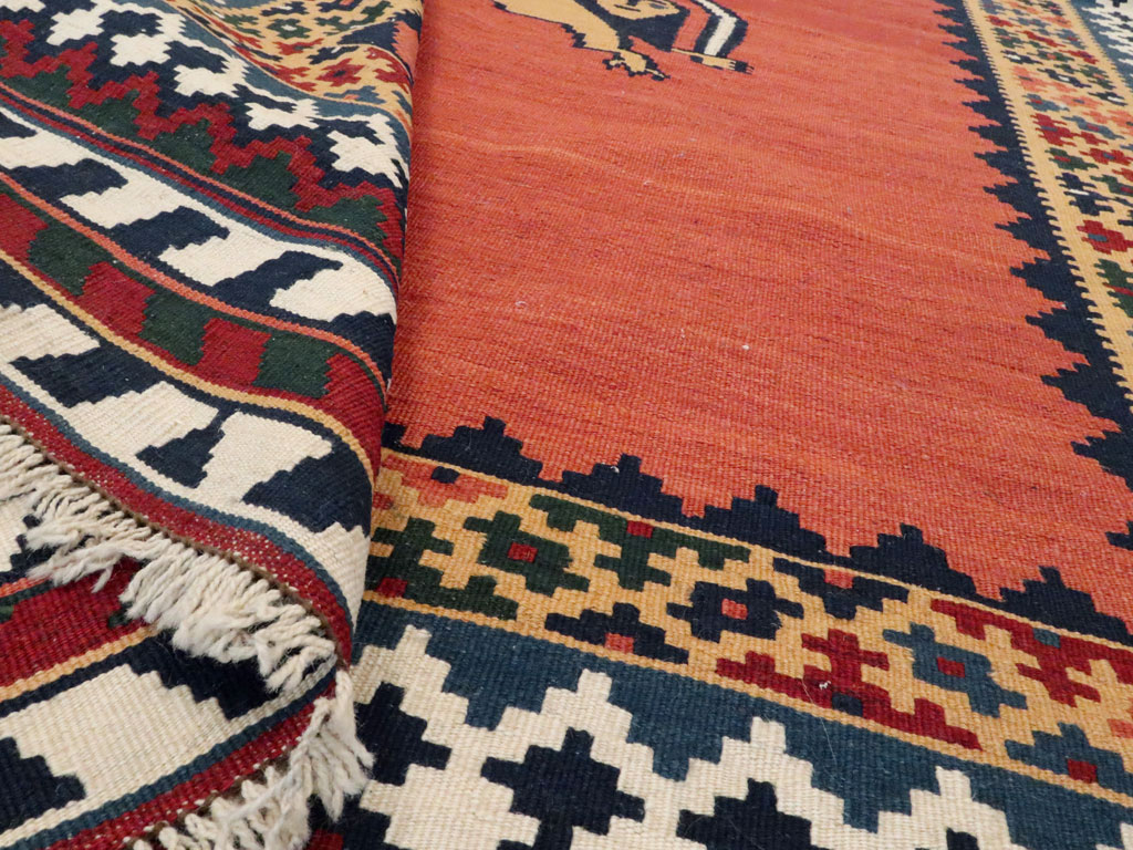 Vintage Persian Pictorial Kilim, No.13396 - Gsblank