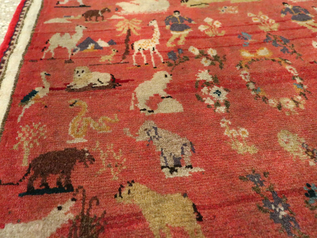 Vintage Persian Tabriz Pictorial Rug, No.13413 - Gsblank