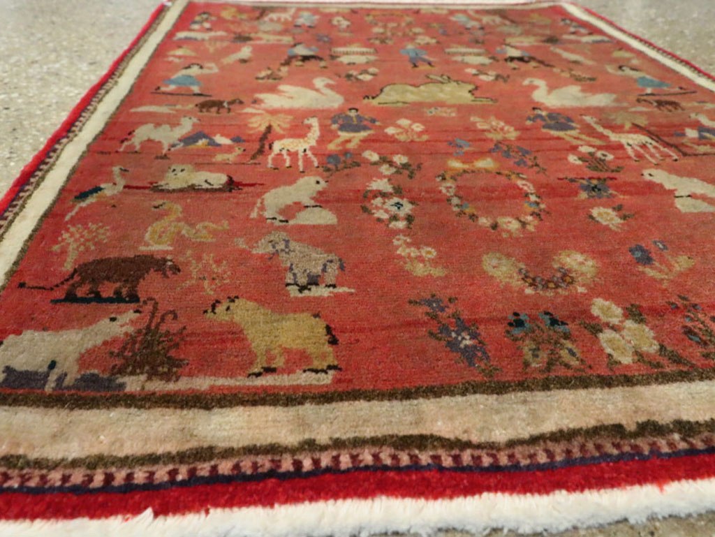 Vintage Persian Tabriz Pictorial Rug, No.13413 - Gsblank