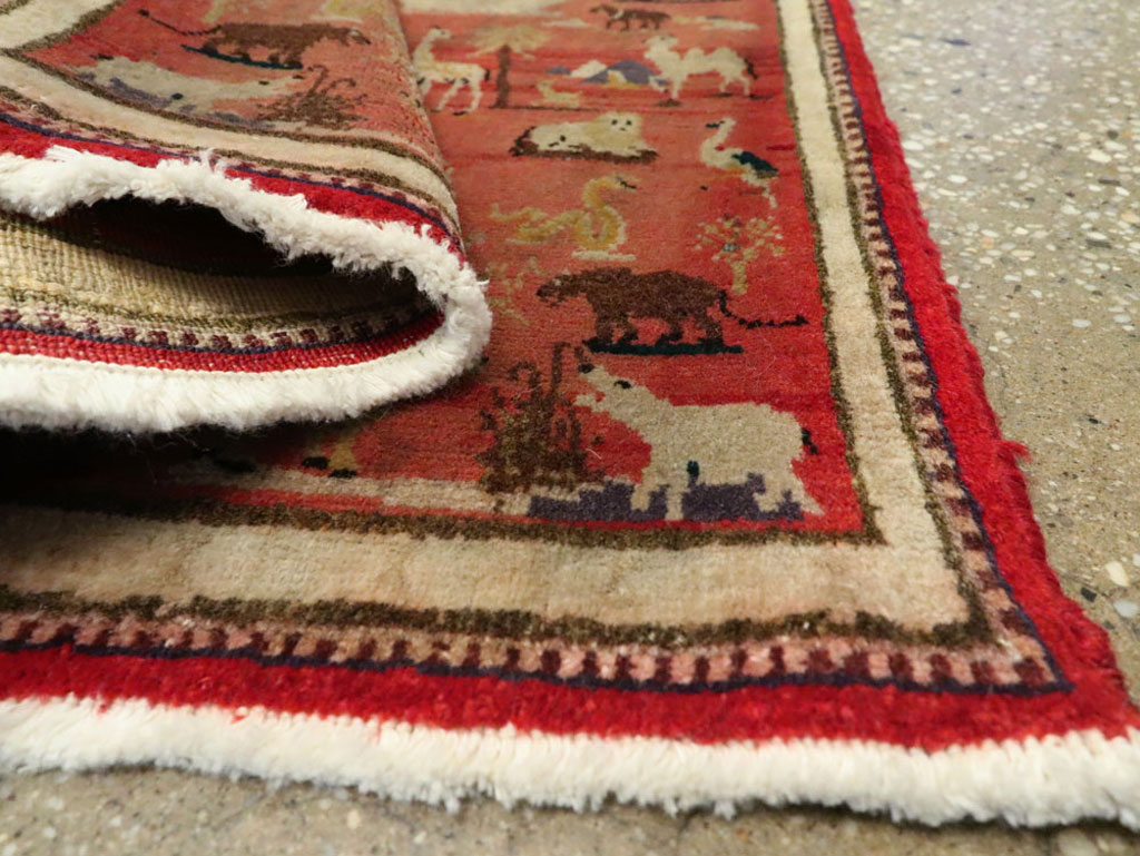 Vintage Persian Tabriz Pictorial Rug, No.13413 - Gsblank