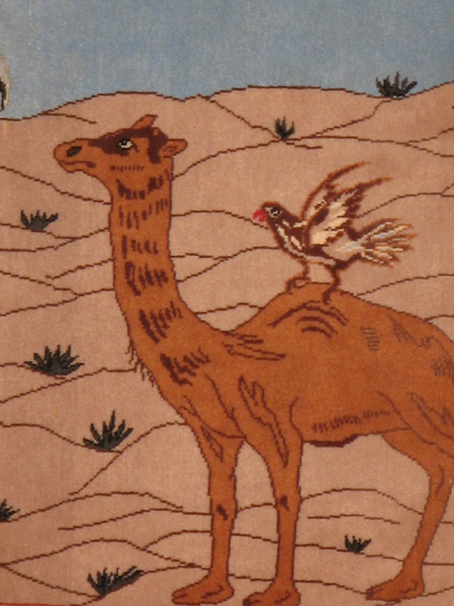 Vintage Persian Tabriz Pictorial Rug, No.13414 - Gsblank