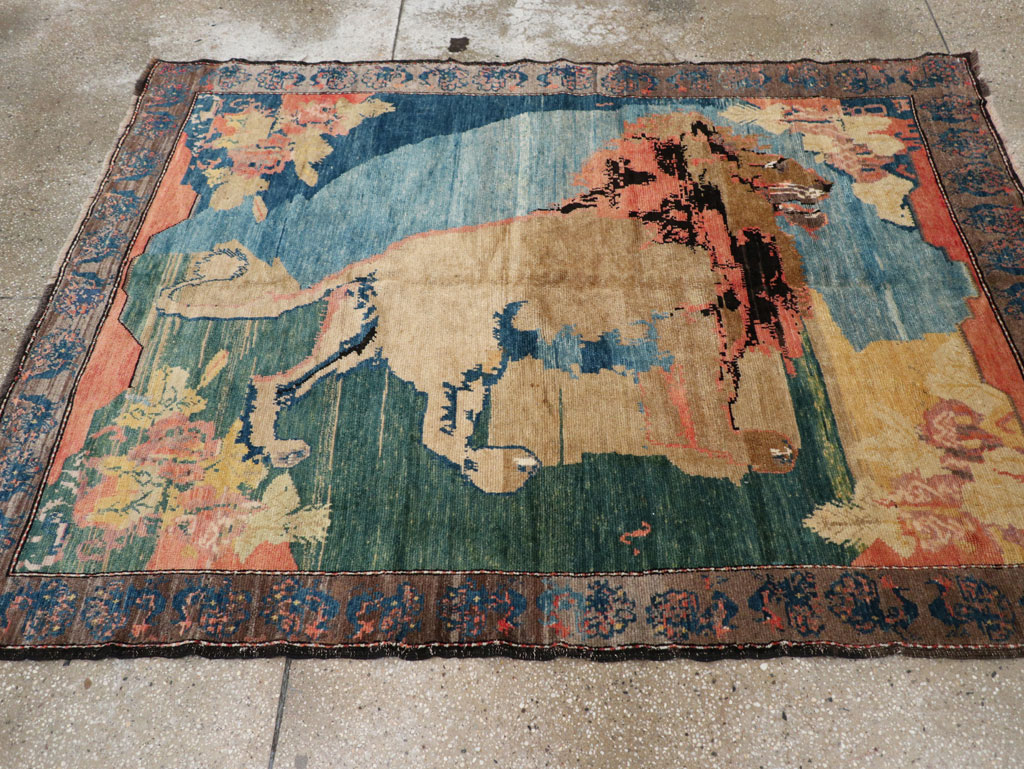 Vintage Persian Gabbeh Pictorial Rug, No.13419 - Gsblank