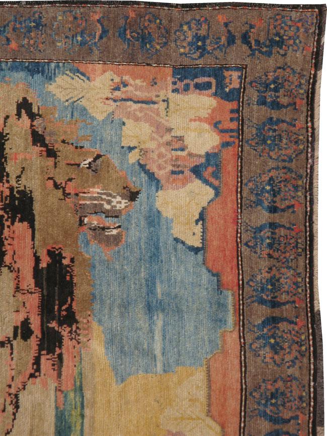 Vintage Persian Gabbeh Pictorial Rug, No.13419 - Gsblank