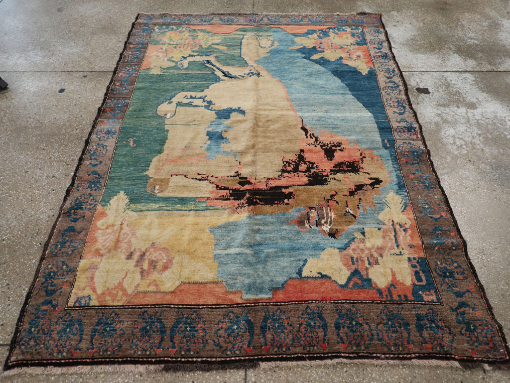 Vintage Persian Gabbeh Pictorial Rug, No.13419 - Gsblank