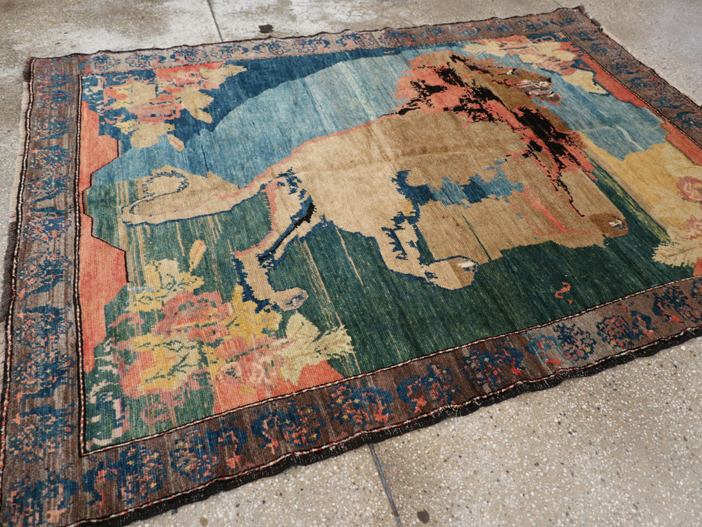 Vintage Persian Gabbeh Pictorial Rug, No.13419 - Gsblank