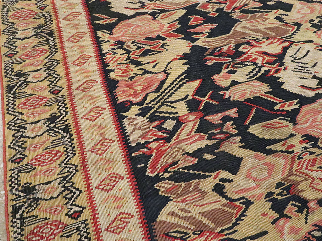 Antique Persian Senneh Kilim, No.13433 - Gsblank