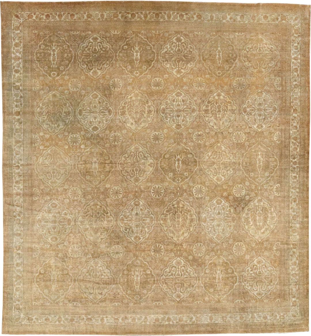 Antique Indian Agra Square Room Size Carpet, No.13455 - Gsblank