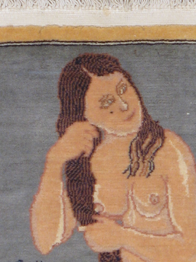 Vintage Persian Tabriz Pictorial Rug, No.13499 - Gsblank