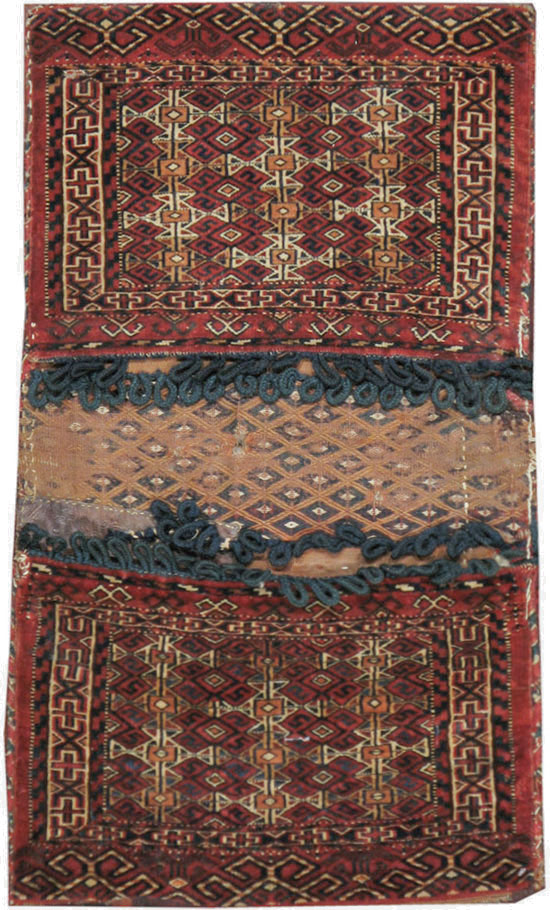 Antique Persian Turkoman Saddlebag (Khorjin), No.13501 - Gsblank