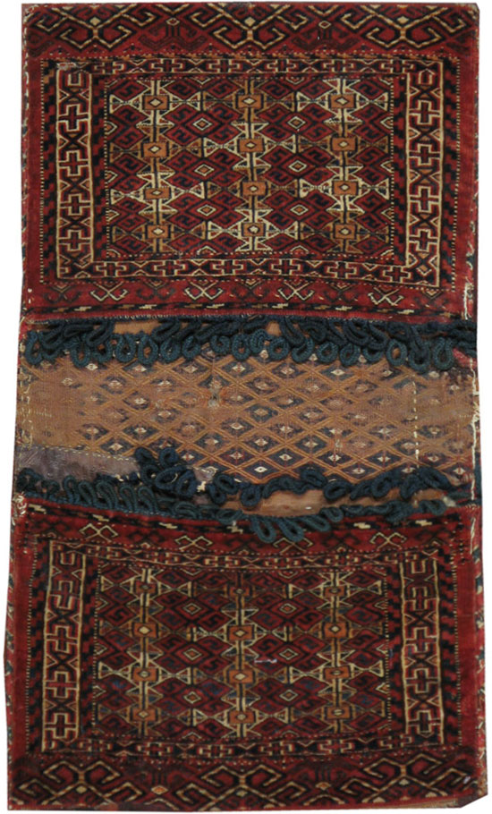 Antique Persian Turkoman Saddlebag (Khorjin), No.13501 - Gsblank
