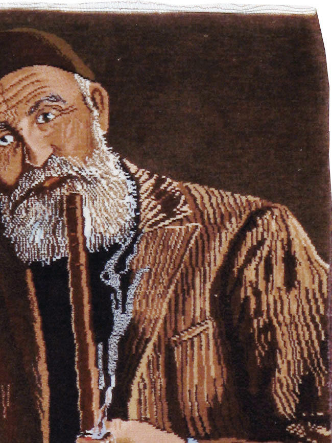 Vintage Persian Tabriz Pictorial Rug, No.13515 - Gsblank