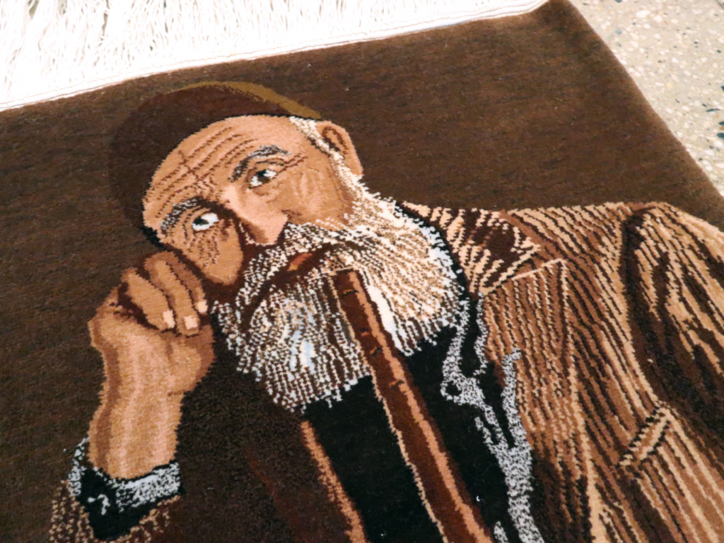 Vintage Persian Tabriz Pictorial Rug, No.13515 - Gsblank