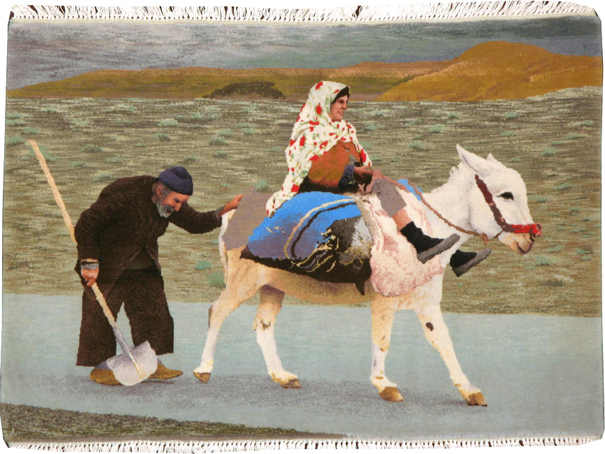 Modern Persian Tabriz Pictorial Rug, No.13516 - Gsblank