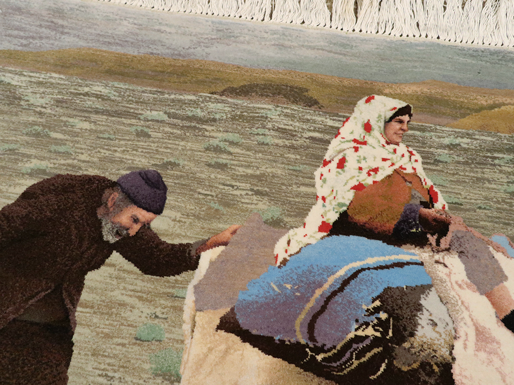 Modern Persian Tabriz Pictorial Rug, No.13516 - Gsblank