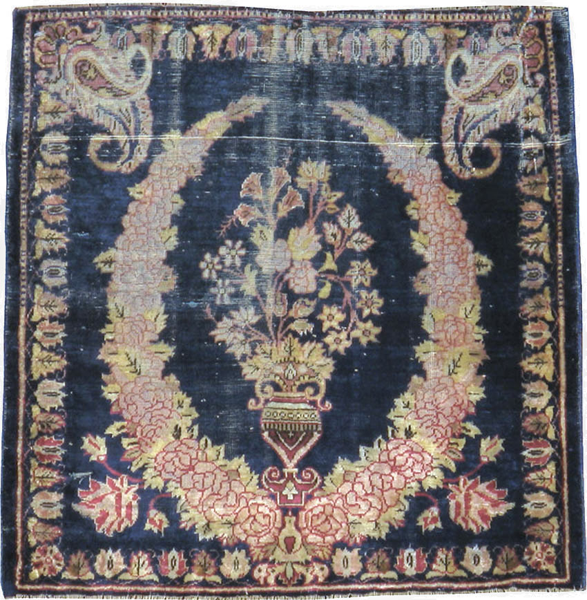 Antique Persian Kashan Silk Rug, No.13518 - Gsblank