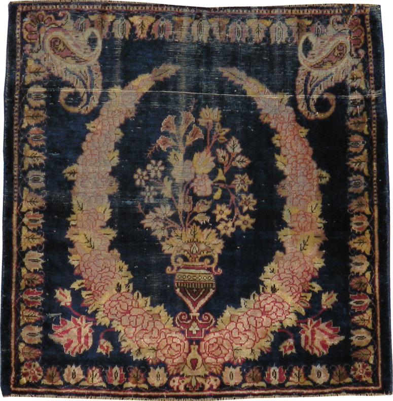 Antique Persian Kashan Silk Rug, No.13518 - Gsblank