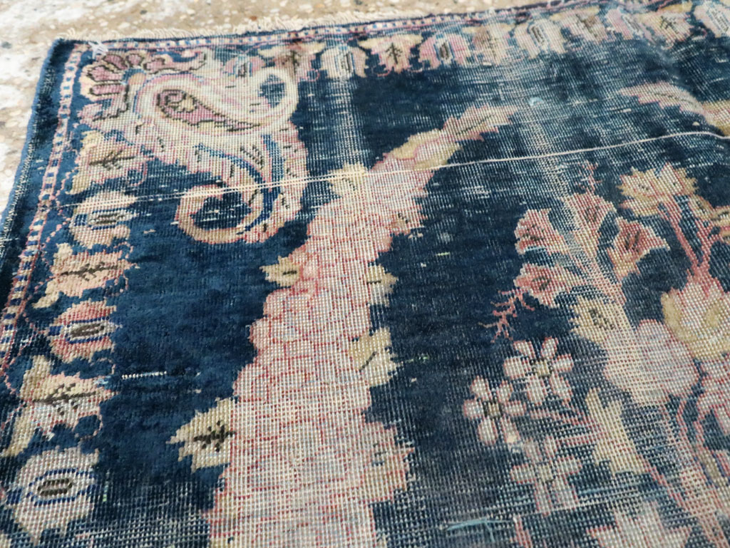 Antique Persian Kashan Silk Rug, No.13518 - Gsblank