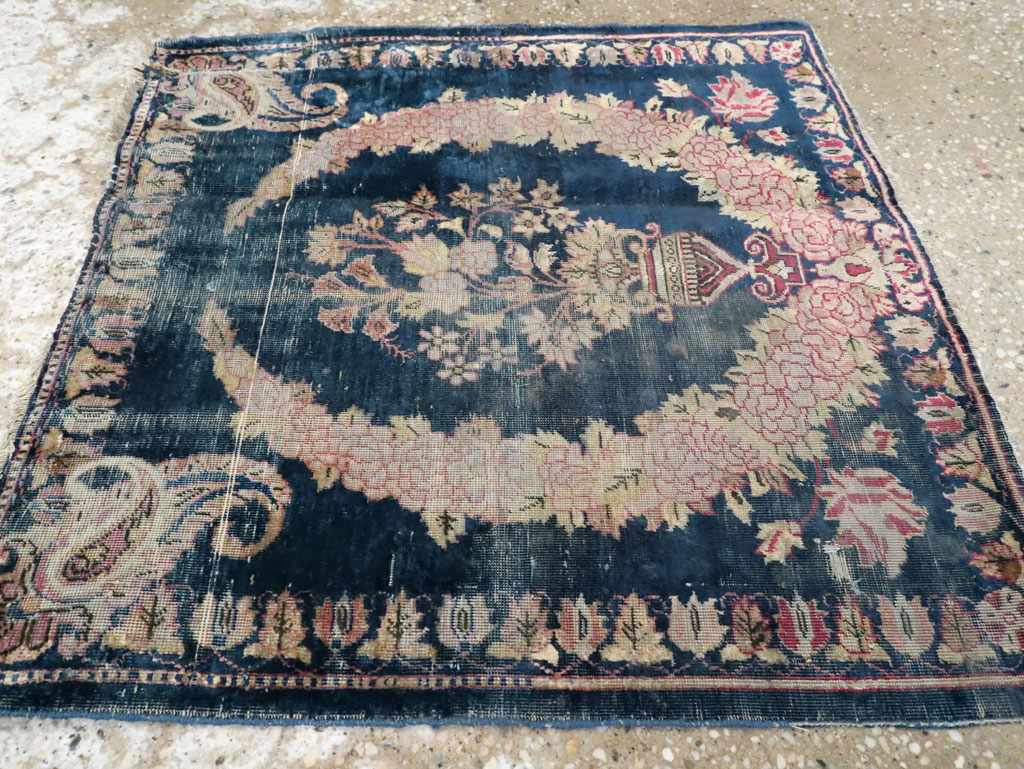 Antique Persian Kashan Silk Rug, No.13518 - Gsblank