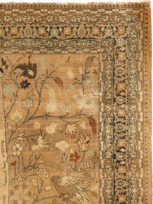 Antique Persian Tabriz Pictorial Carpet, No.13541 - Gsblank