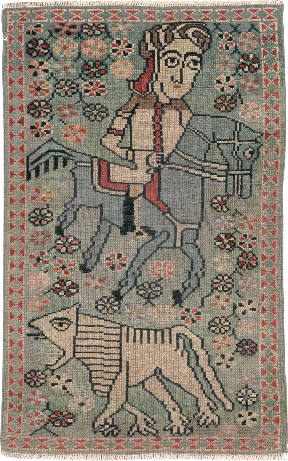 Antique Persian Malayer Pictorial Rug (Pair: 1 of 2), No.13667 - Gsblank