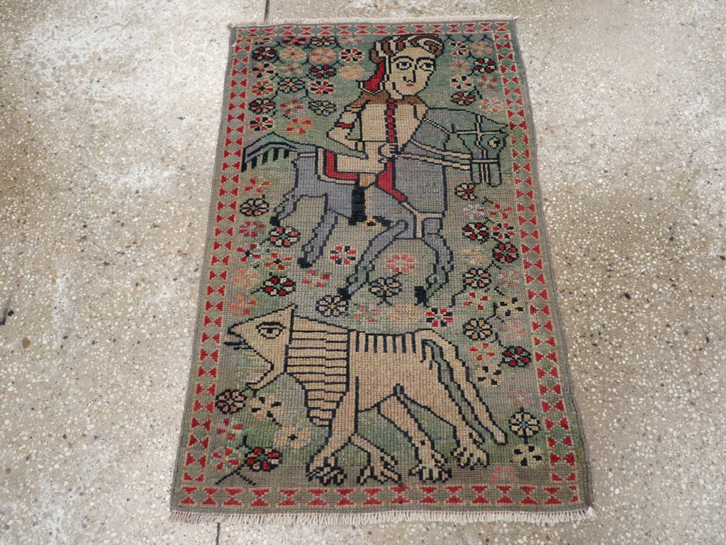 Antique Persian Malayer Pictorial Rug (Pair: 1 of 2), No.13667 - Gsblank