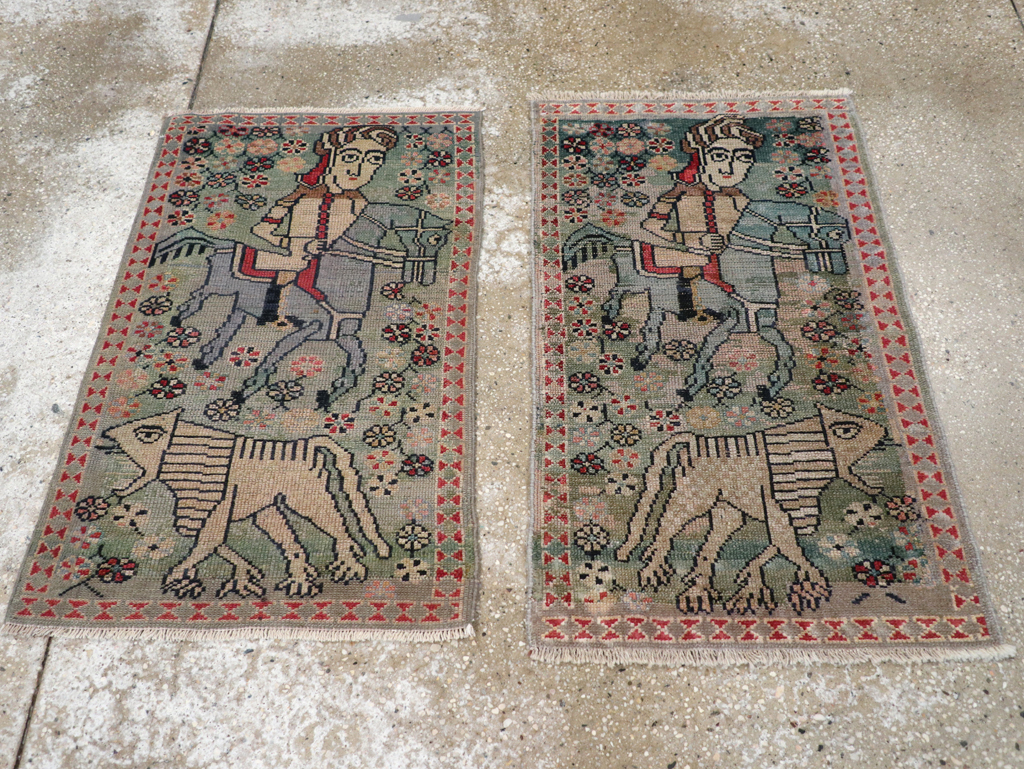 Antique Persian Malayer Pictorial Rug (Pair: 1 of 2), No.13667 - Gsblank