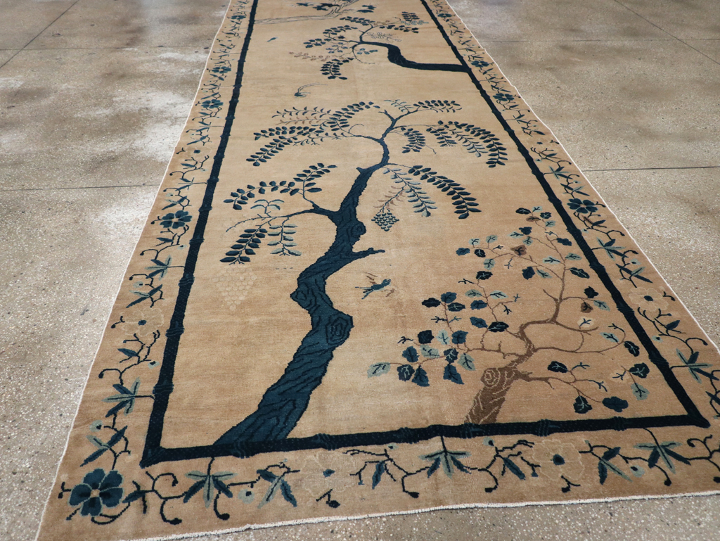 Antique Chinese Peking Wide Gallery Runner, No.13708 - Gsblank