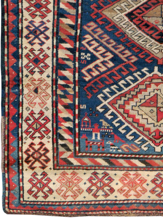 Antique Caucasian Kazak Rug, No.13717 - Gsblank