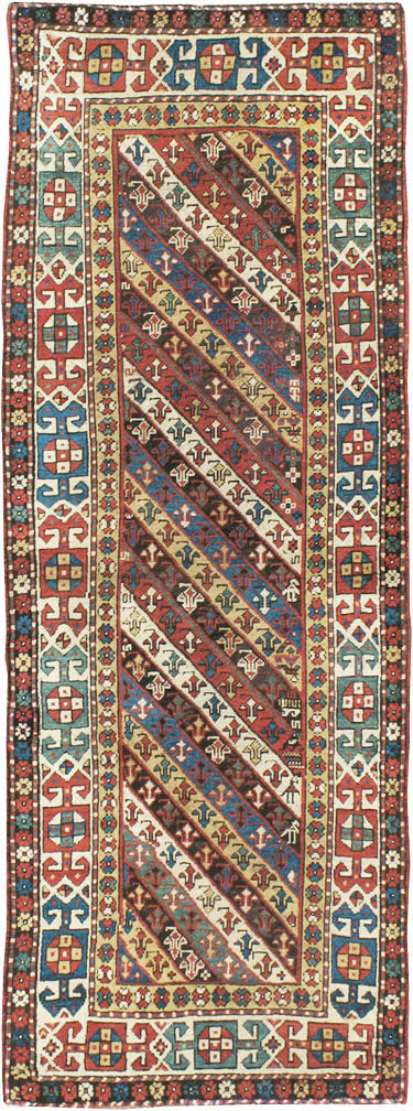 Antique Caucasian Kazak Long Rug, No.13719 - Gsblank