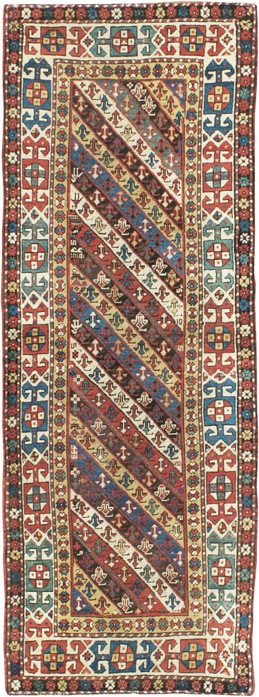 Antique Caucasian Kazak Long Rug, No.13719 - Gsblank