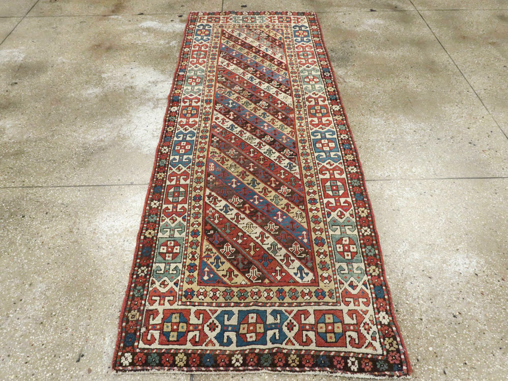 Antique Caucasian Kazak Long Rug, No.13719 - Gsblank