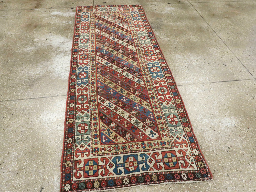 Antique Caucasian Kazak Long Rug, No.13719 - Gsblank