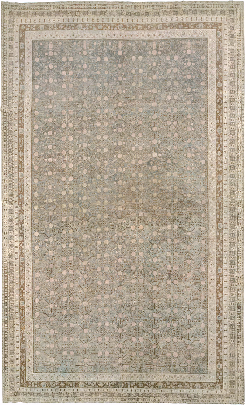 Antique East Turkestan Khotan Large Carpet, No.13828 - Gsblank