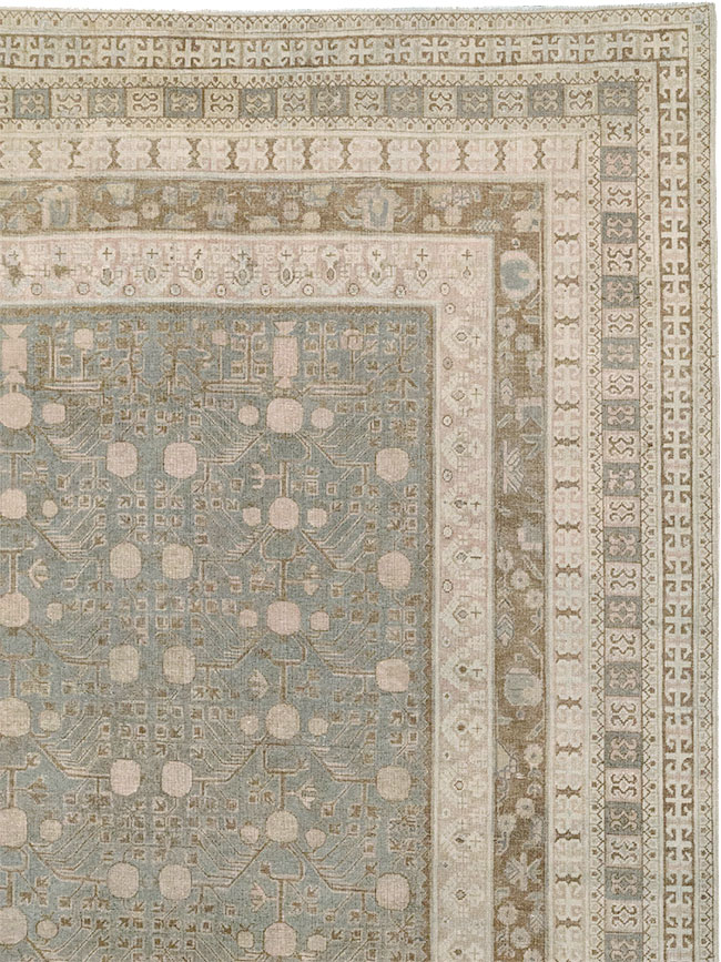 Antique East Turkestan Khotan Large Carpet, No.13828 - Gsblank