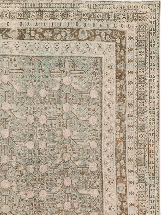 Antique East Turkestan Khotan Large Carpet, No.13828 - Gsblank