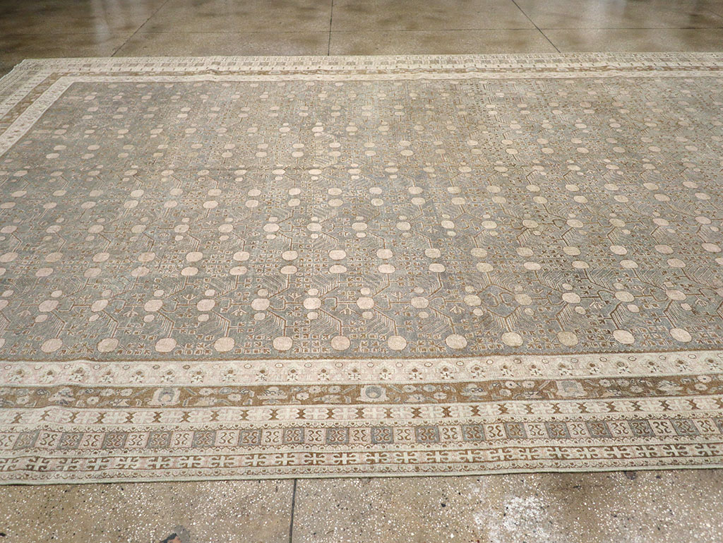 Antique East Turkestan Khotan Large Carpet, No.13828 - Gsblank
