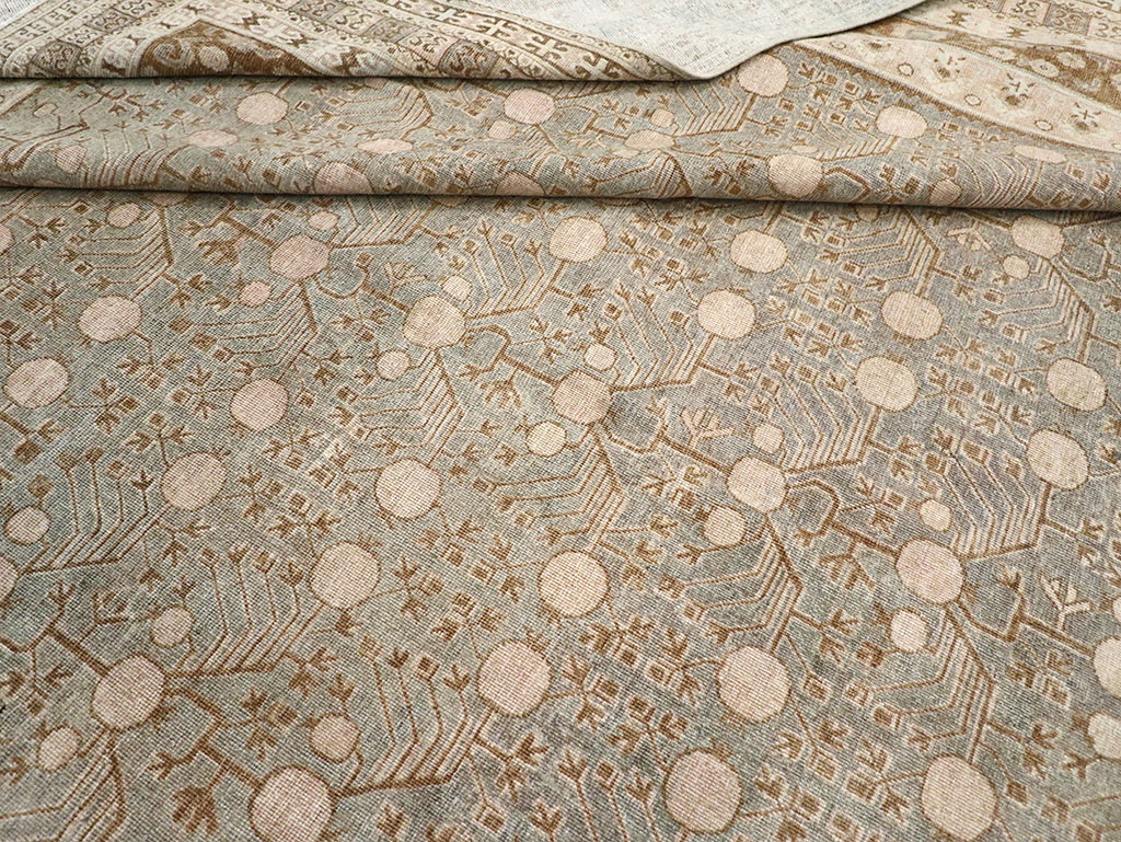 Antique East Turkestan Khotan Large Carpet, No.13828 - Gsblank