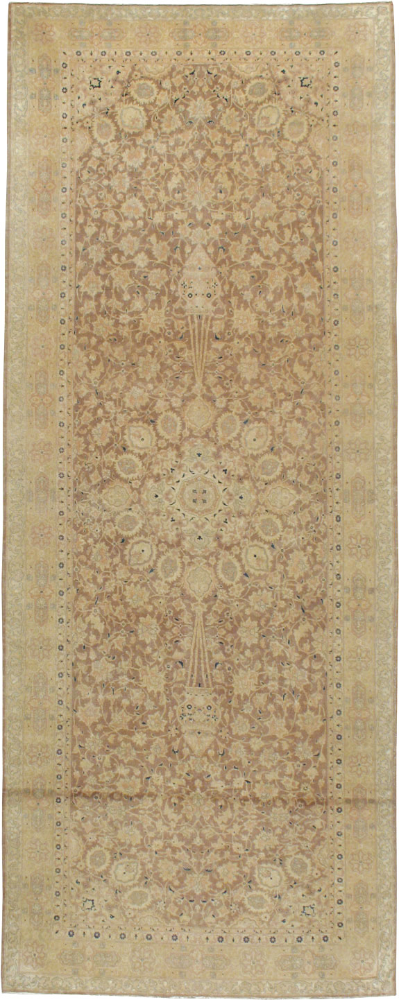 Antique Persian Tabriz Wide Gallery Runner, No.13846 - Gsblank