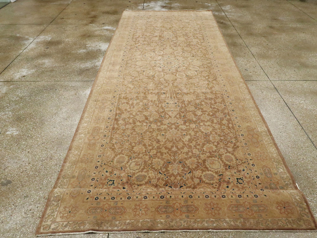 Antique Persian Tabriz Wide Gallery Runner, No.13846 - Gsblank