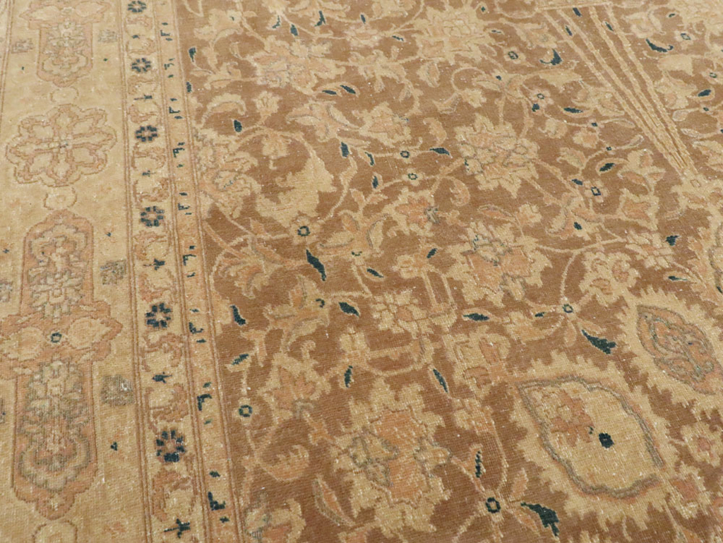 Antique Persian Tabriz Wide Gallery Runner, No.13846 - Gsblank