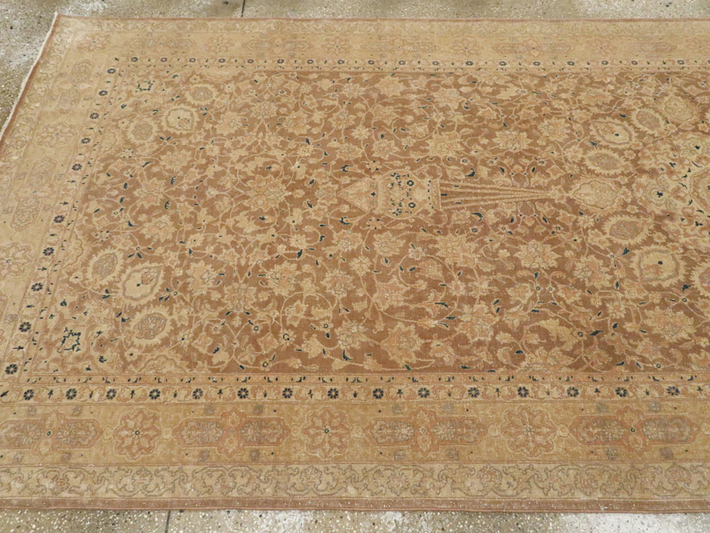 Antique Persian Tabriz Wide Gallery Runner, No.13846 - Gsblank