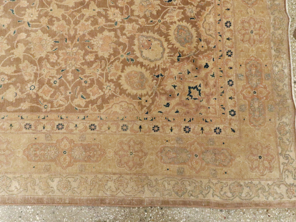Antique Persian Tabriz Wide Gallery Runner, No.13846 - Gsblank