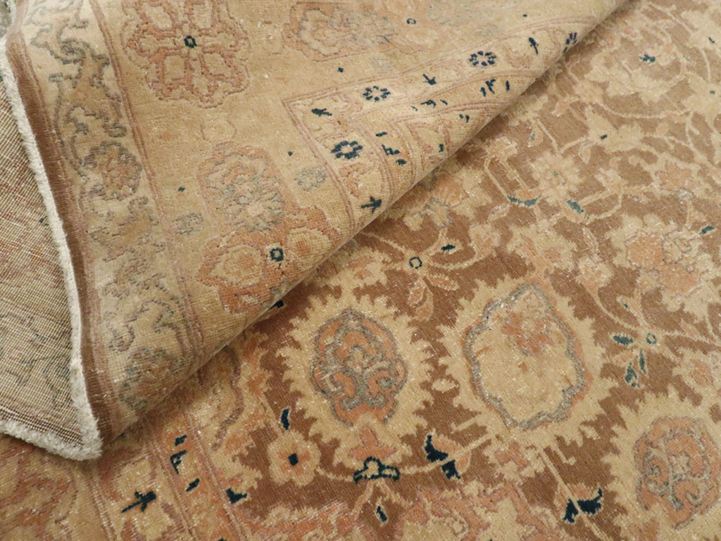 Antique Persian Tabriz Wide Gallery Runner, No.13846 - Gsblank