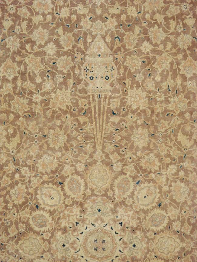 Antique Persian Tabriz Wide Gallery Runner, No.13846 - Gsblank