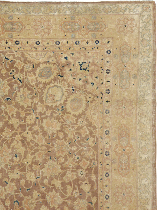 Antique Persian Tabriz Wide Gallery Runner, No.13846 - Gsblank