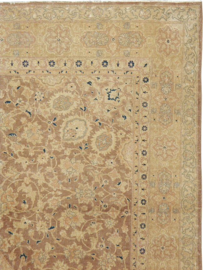 Antique Persian Tabriz Wide Gallery Runner, No.13846 - Gsblank